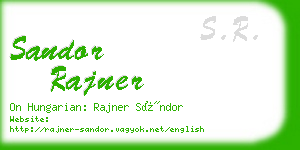 sandor rajner business card